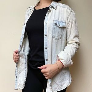 denim button down shirt